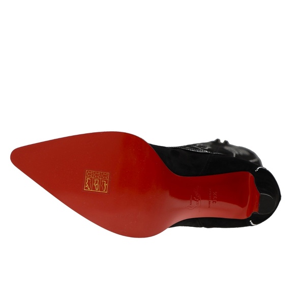 Christian Louboutin Boots Santia Botta Strass 85 Black Suede Size 39.5 US New - Picture 9 of 9